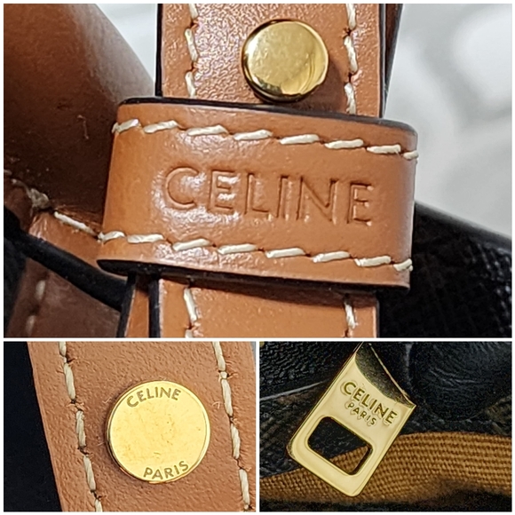 CELINE Triomphe Vertical Cabas Small Canvas Shoulder Bag Brown - Picture 9 of 11